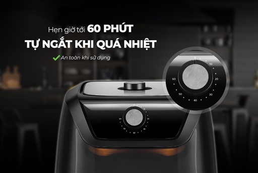 Hẹn giờ tới 60' và tự ngắt khi quá nhiệt.